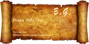 Buga Géza névjegykártya